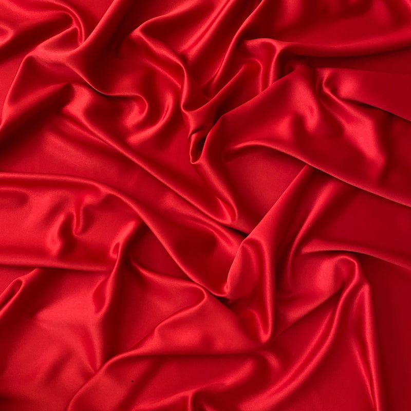 Red Stretch Crepe Back Satin