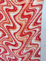 Printed Pleated Knit Orange Wave