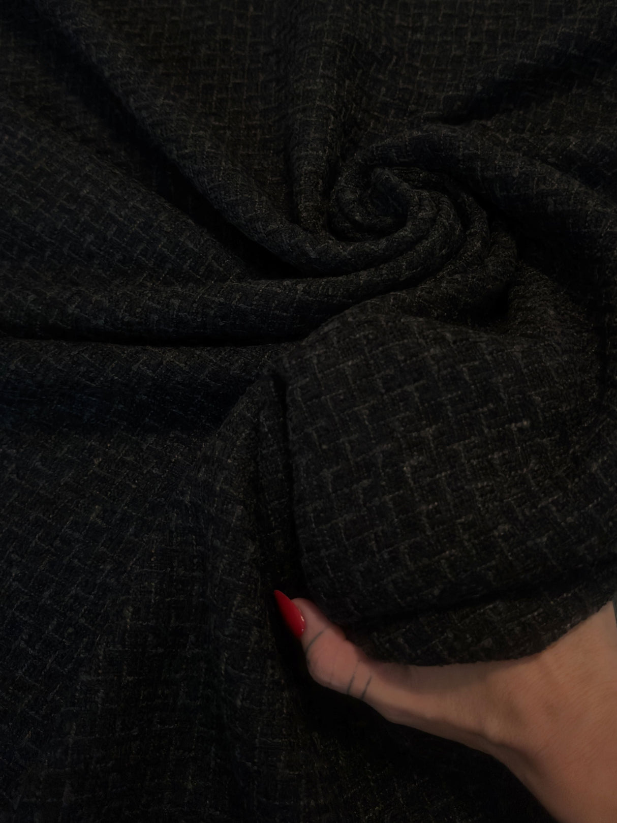Black Chenille Tweed