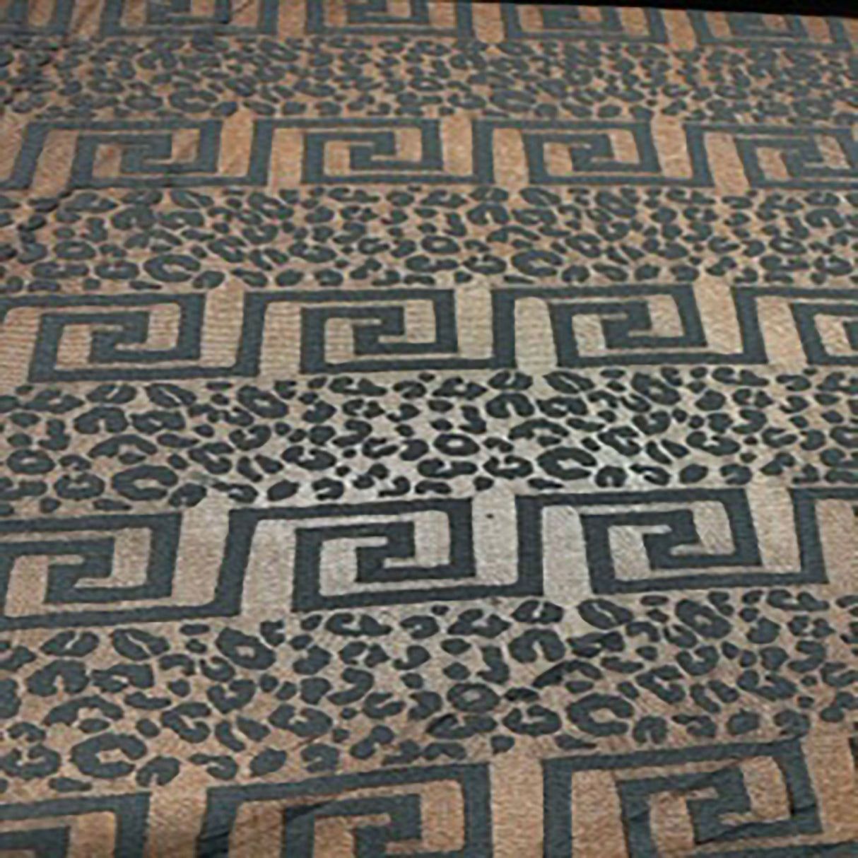 Polyester Burnout Mesh Fabric Greek Leopard Black 60"