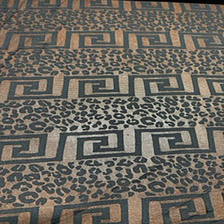 Polyester Burnout Mesh Fabric Greek Leopard Black 60"