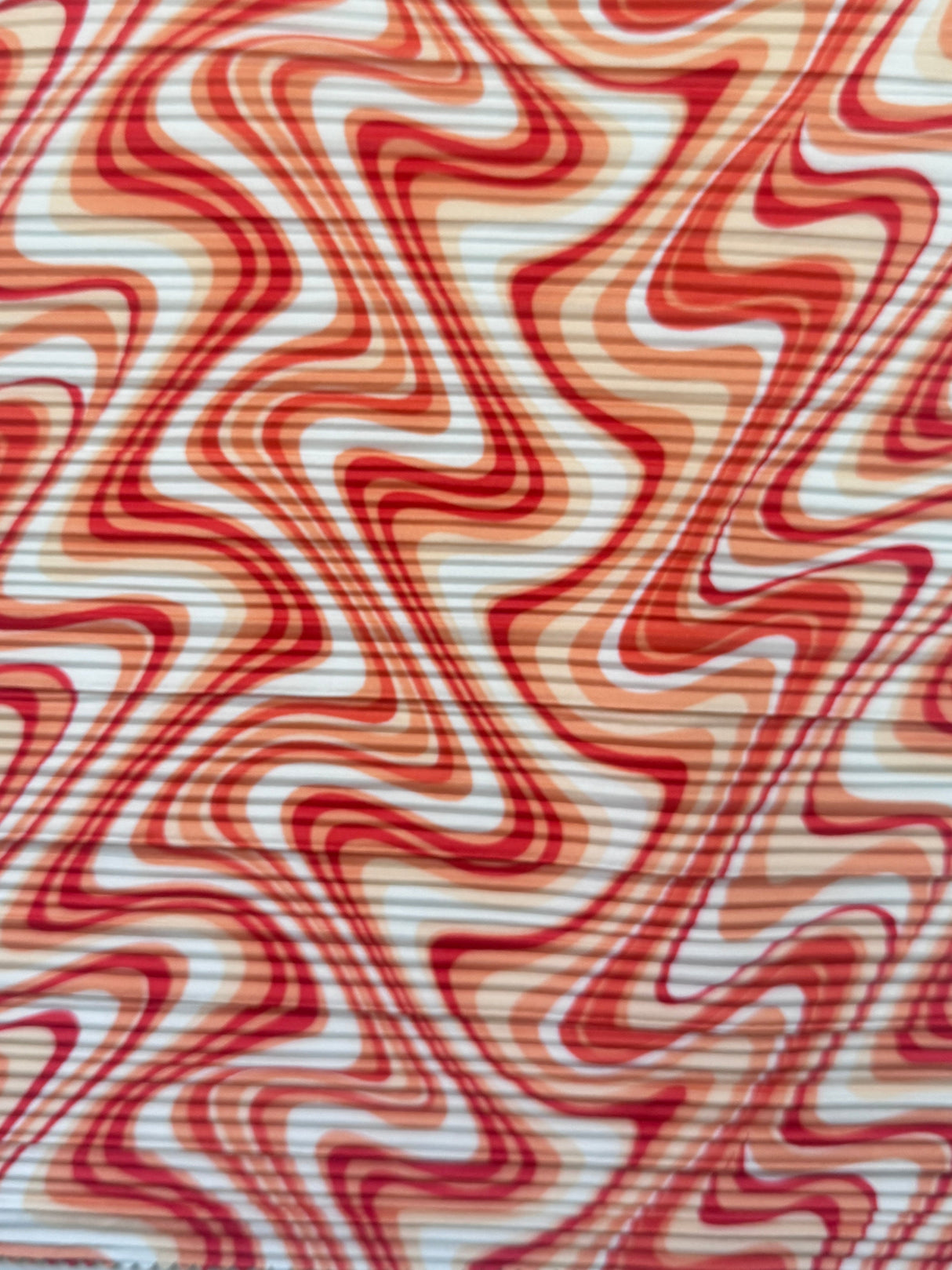 Printed Pleated Knit Orange Wave