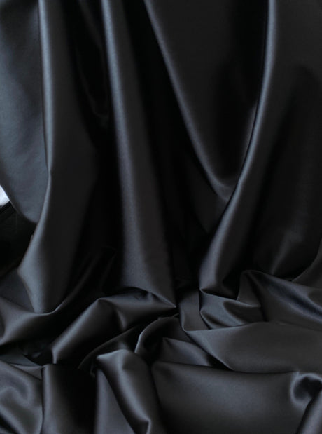Black Stretch Crepe Back Satin
