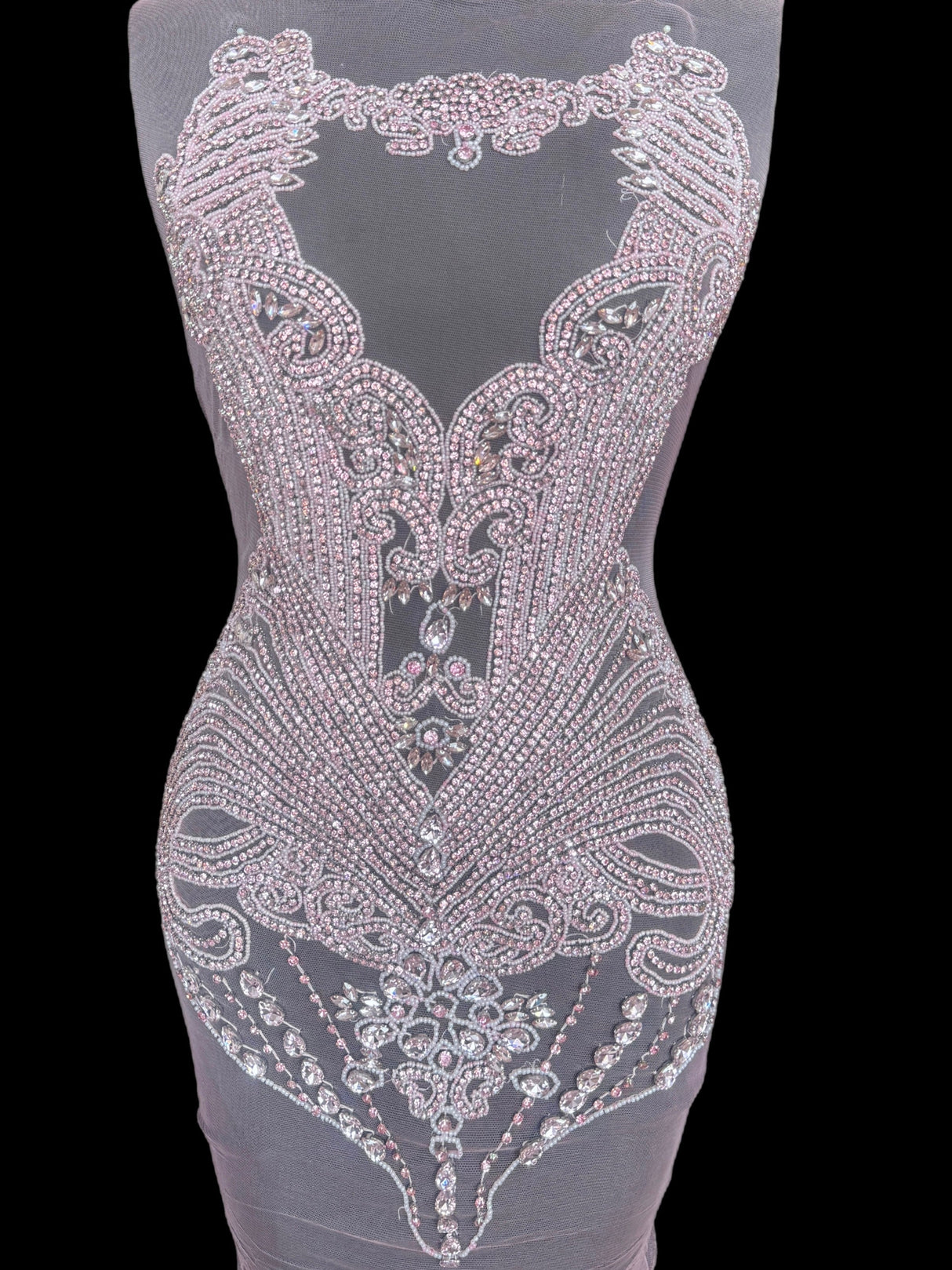 Baby Pink Rhinestone Bodice Applique
