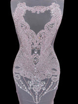 Baby Pink Rhinestone Bodice Applique