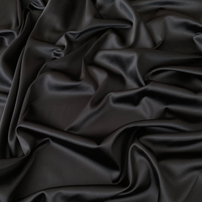 Black Stretch Crepe Back Satin
