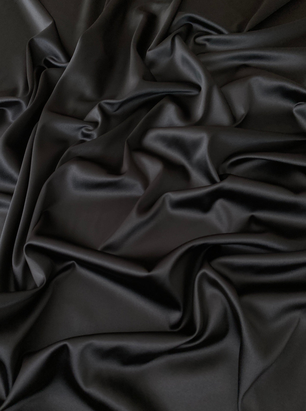 Black Stretch Crepe Back Satin