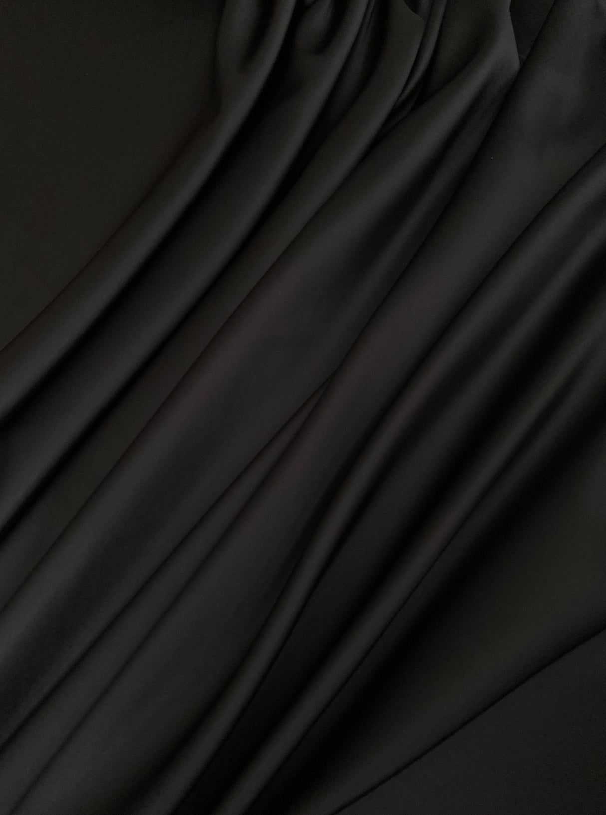 Black Stretch Crepe Back Satin