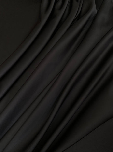 Black Stretch Crepe Back Satin