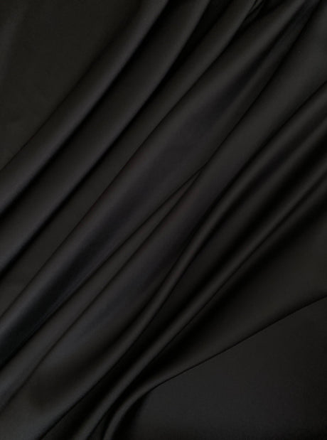 Black Stretch Crepe Back Satin