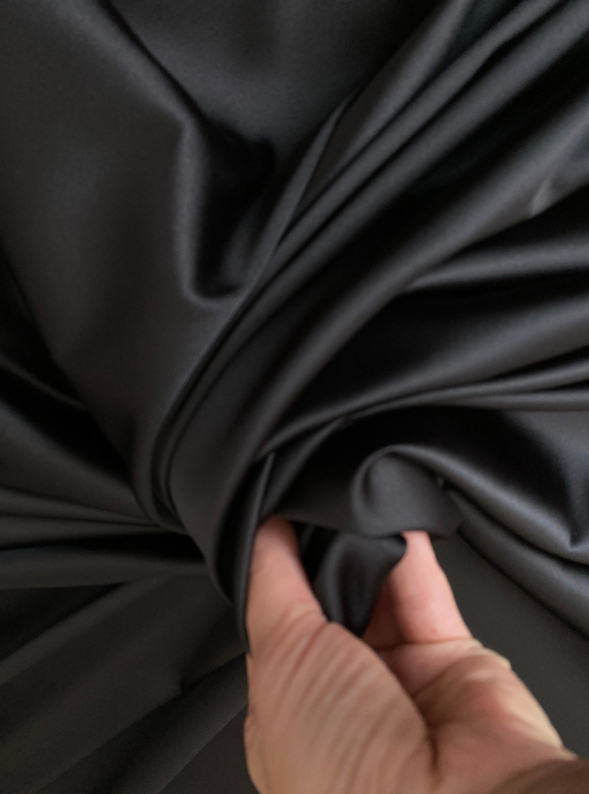 Black Stretch Crepe Back Satin