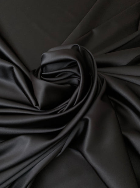 Black Stretch Crepe Back Satin