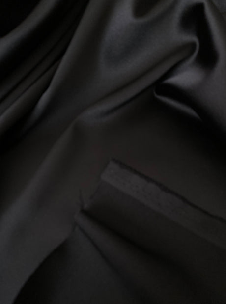 Black Stretch Crepe Back Satin