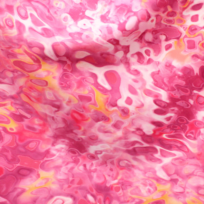 Pink Lava Flow Spandex Fabric - Retro Abstract Lava Print, 58"/60" Width (1 Yard)