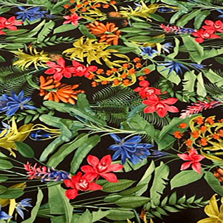 Polyester Spandex Paradise Paper Print Fabric 60"
