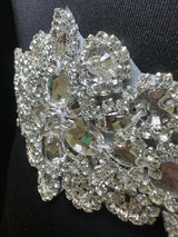 Silver Iron On Rhinestone Applique