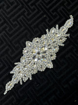 Silver Iron On Rhinestone Applique