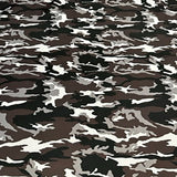 Polyester Spandex Thunder Army Print Fabric, 4-Way Stretch, 60" Wide, Black White