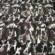 Polyester Spandex Thunder Army Print Fabric, 4-Way Stretch, 60" Wide, Black White