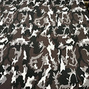 Polyester Spandex Thunder Army Print Fabric, 4-Way Stretch, 60" Wide, Black White