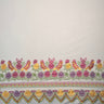 Floral Bird Embroidered Polyester Fabric - Floral Bird Embroidery, Multi Color Border, 56" Width (1 Yard)