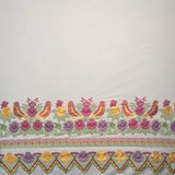 Polyester Floral Bird Embroidered Fabric