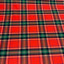 Polyester Spandex Scottish Plaid Fabric Red Green 4-Way Stretch 60"
