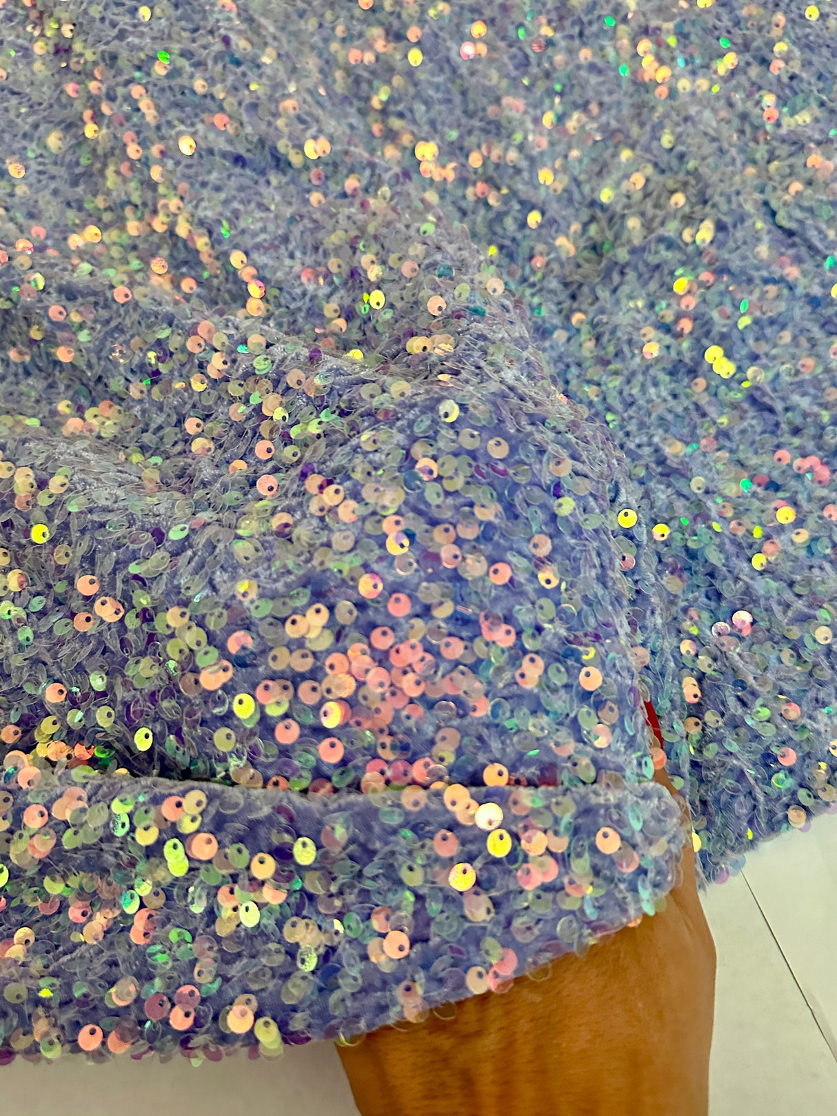Stretch Sequin Velvet Lavender