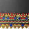 Floral Bird Embroidered Polyester Fabric - Floral Bird Embroidery, Multi Color Border, 56" Width (1 Yard)