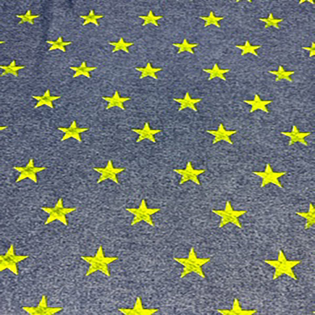 Polyester Spandex Denim Look Star Print Fabric