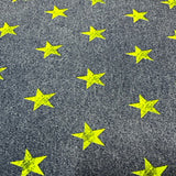 Polyester Spandex Denim Look Star Print Fabric