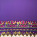 Polyester Floral Bird Embroidered Fabric