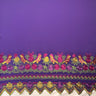 Floral Bird Embroidered Polyester Fabric - Floral Bird Embroidery, Multi Color Border, 56" Width (1 Yard)