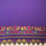 Floral Bird Embroidered Polyester Fabric - Floral Bird Embroidery, Multi Color Border, 56" Width (1 Yard)