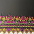 Floral Bird Embroidered Polyester Fabric - Floral Bird Embroidery, Multi Color Border, 56" Width (1 Yard)