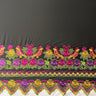 Floral Bird Embroidered Polyester Fabric - Floral Bird Embroidery, Multi Color Border, 56" Width (1 Yard)