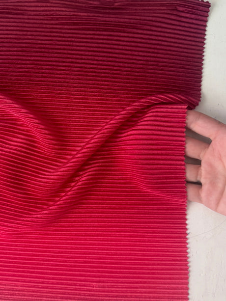 Pleated Knit Red Ombre