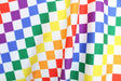 Rainbow Checkers Spandex Fabric - Rainbow Checkered Print, 58"/60" Width (1 Yard)