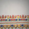Floral Bird Embroidered Polyester Fabric - Floral Bird Embroidery, Multi Color Border, 56" Width (1 Yard)