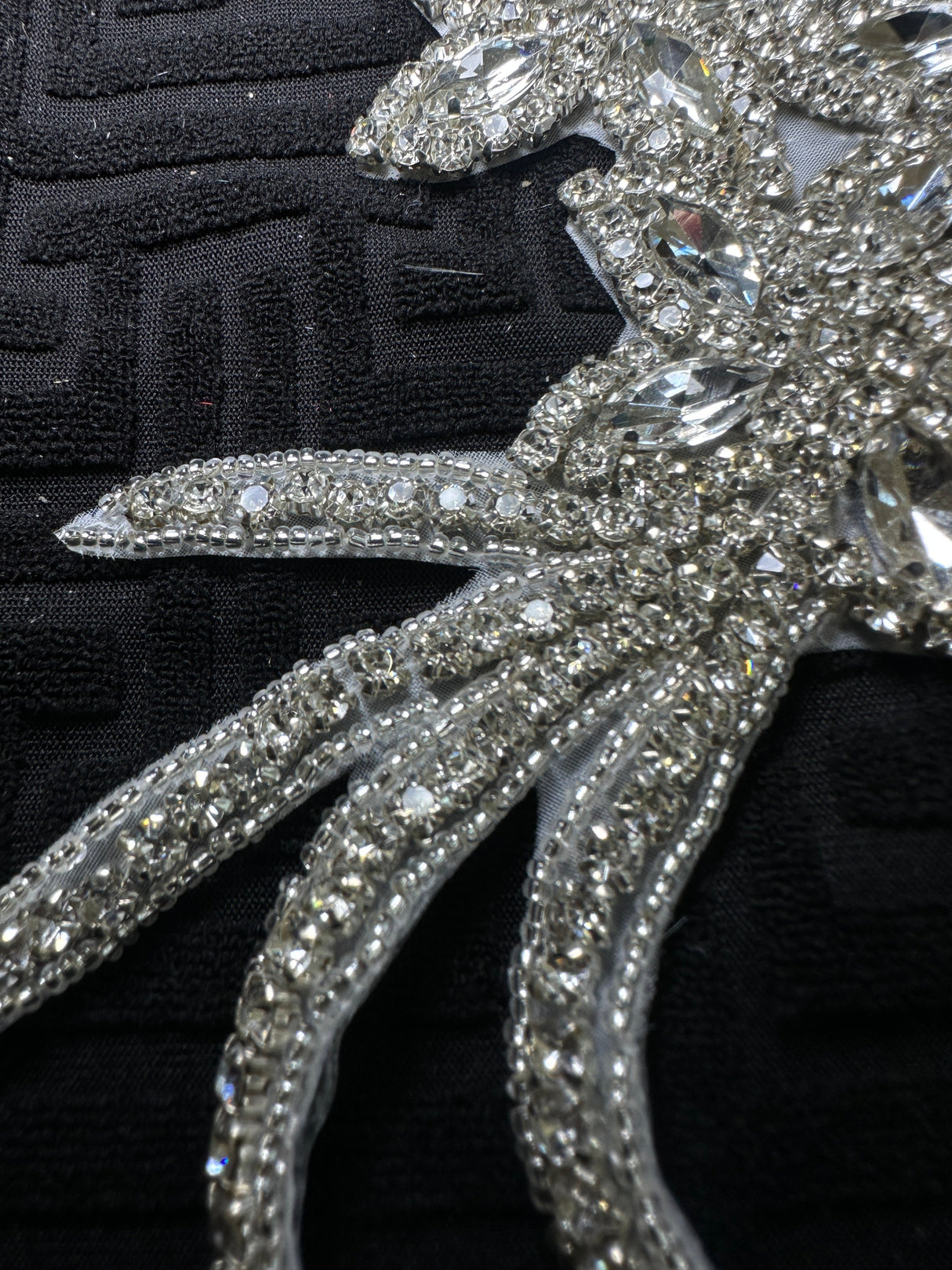 Rhinestone Applique on Mesh
