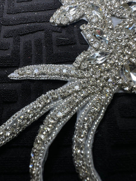 Rhinestone Applique on Mesh