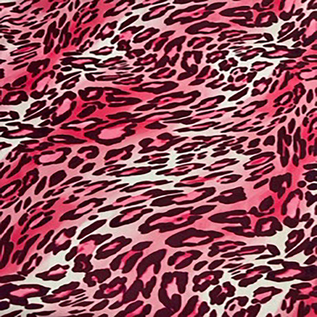 Polyester Spandex Cheetah Print Fabric 4-Way Stretch Pink 60"