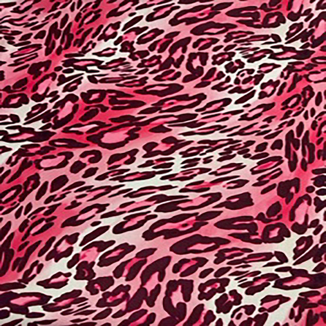 Polyester Spandex Cheetah Print Fabric 4-Way Stretch Pink 60"
