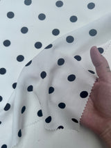 Printed Rayon Challis Black Polka Dots