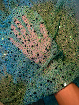 Stretch Sequin Beaded Pearl Mesh
