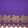 Floral Embroidered Border Polyester Fabric - Multi Color Floral Border, 56" Width, 36" Yard Cut (1 Yard)