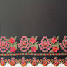 Floral Embroidered Border Polyester Fabric - Multi Color Floral Border, 56" Width (1 Yard)