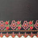 Polyester Floral Embroidered Border Fabric