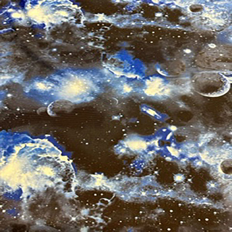 Polyester Spandex Dark Galaxy 4-Way Stretch Fabric, Black, 60" Wide