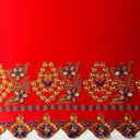 Polyester Floral Embroidered Border Fabric